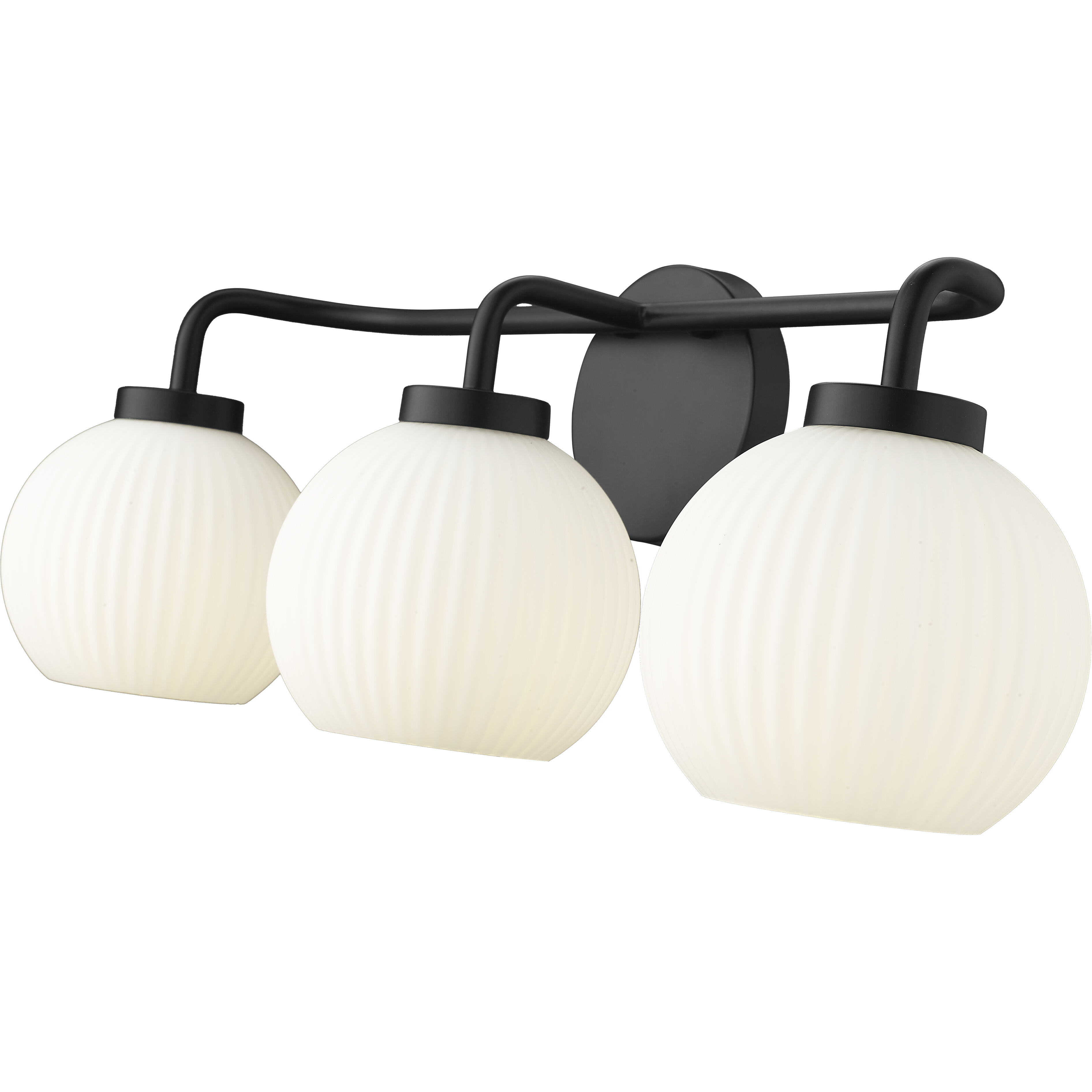 Oprah 3 Light 24 inch Matte Black Bathroom Vanity Light Wall Light